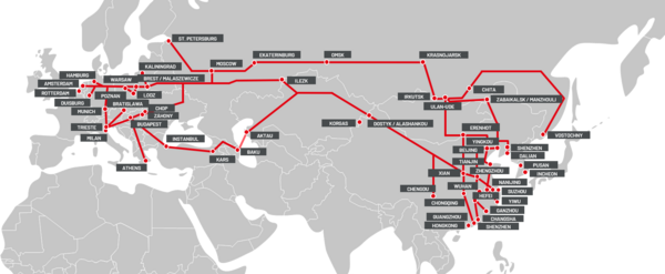 Map of rail connections