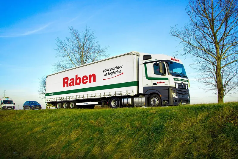 Raben truck on the road