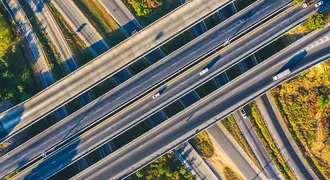 Aerial road view