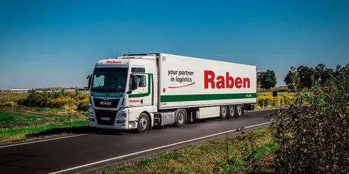 Raben truck on the way to customers.