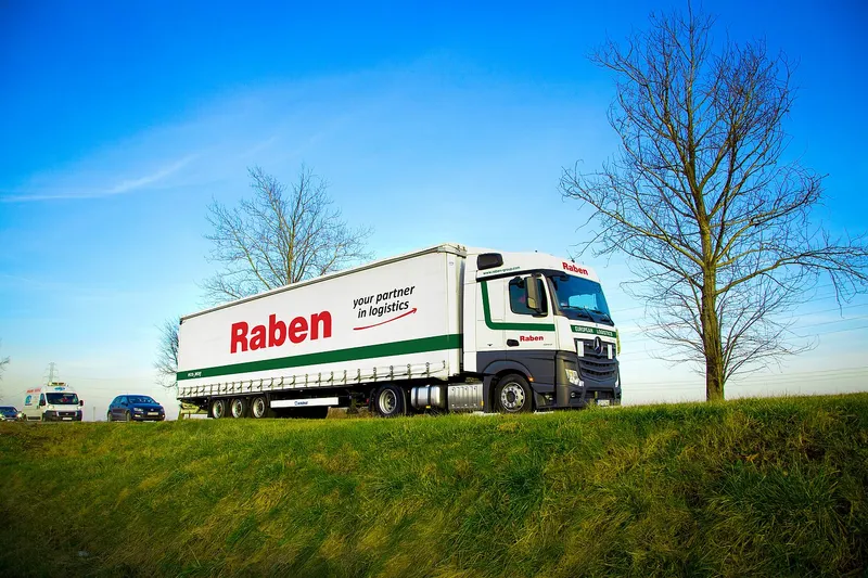 Raben truck on the road