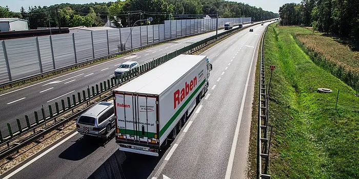 A Raben truck transports goods for the company's customers in Europe.