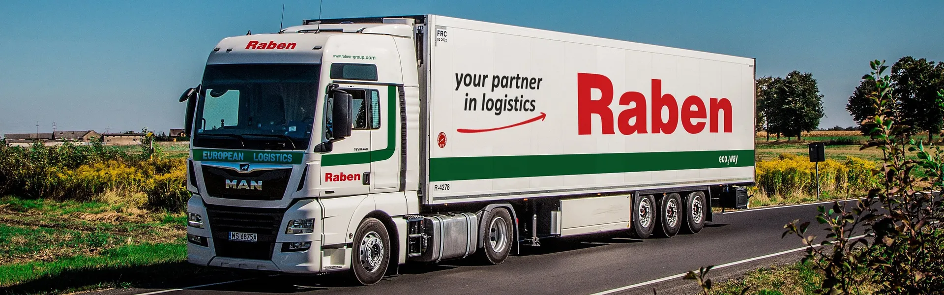 Raben truck on the way to customers.