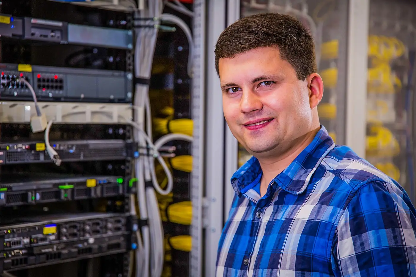 IT specialist in server room