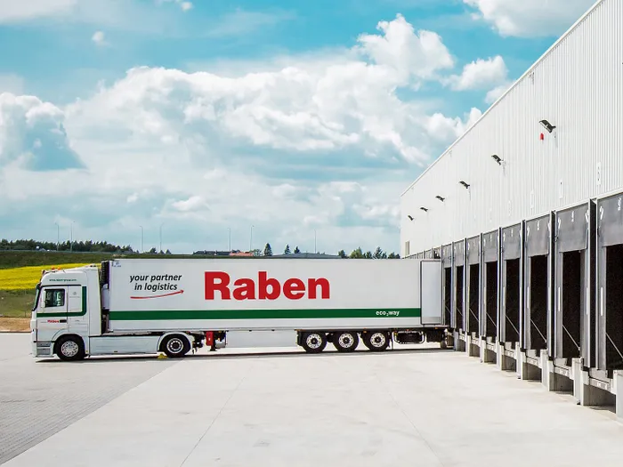 Truck at the cargo loading ramp