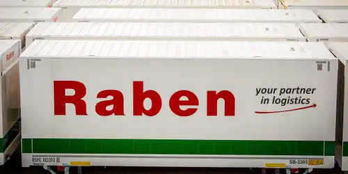 Raben trailer awaiting unloading