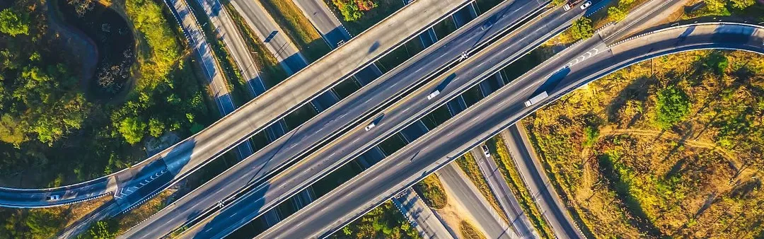 Aerial road view