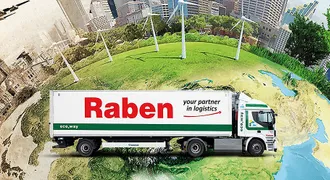 Raben truck on a trip around Europe
