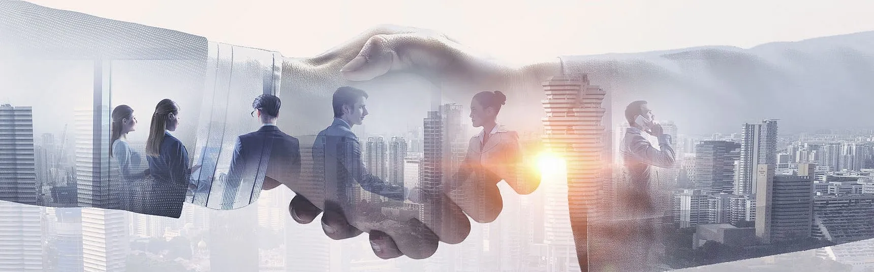 Shaking hands as a sign of partnership