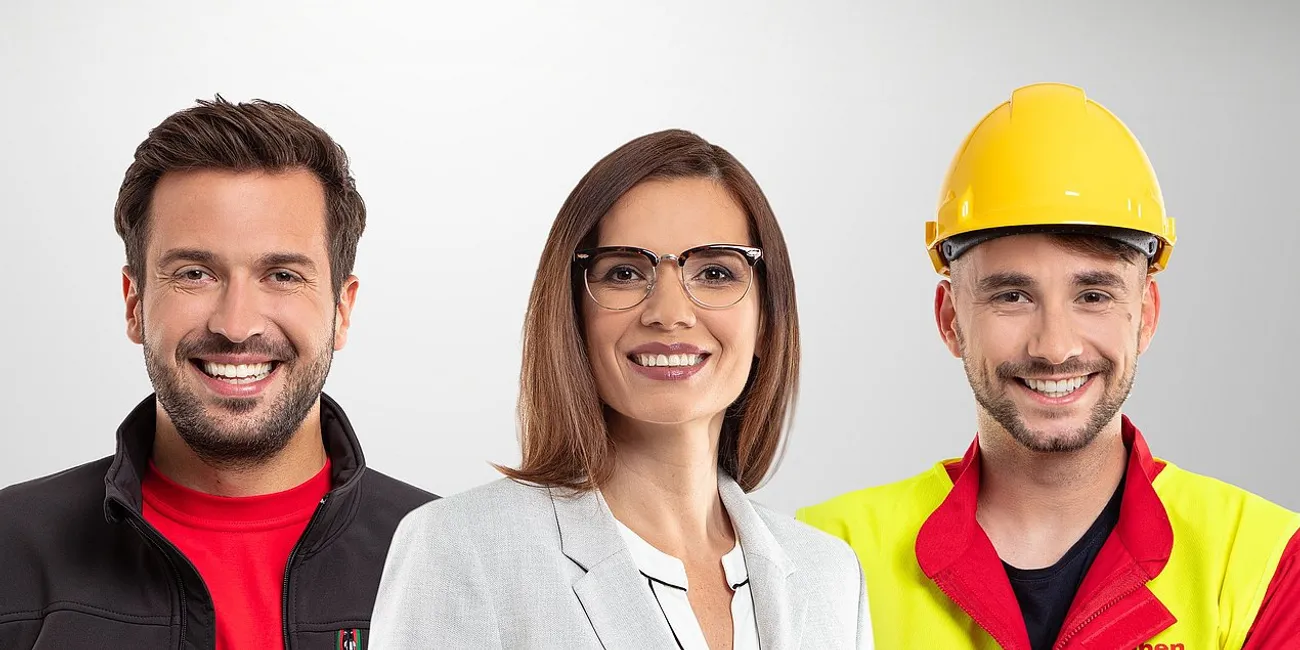 Three Raben people manger warehouse driver