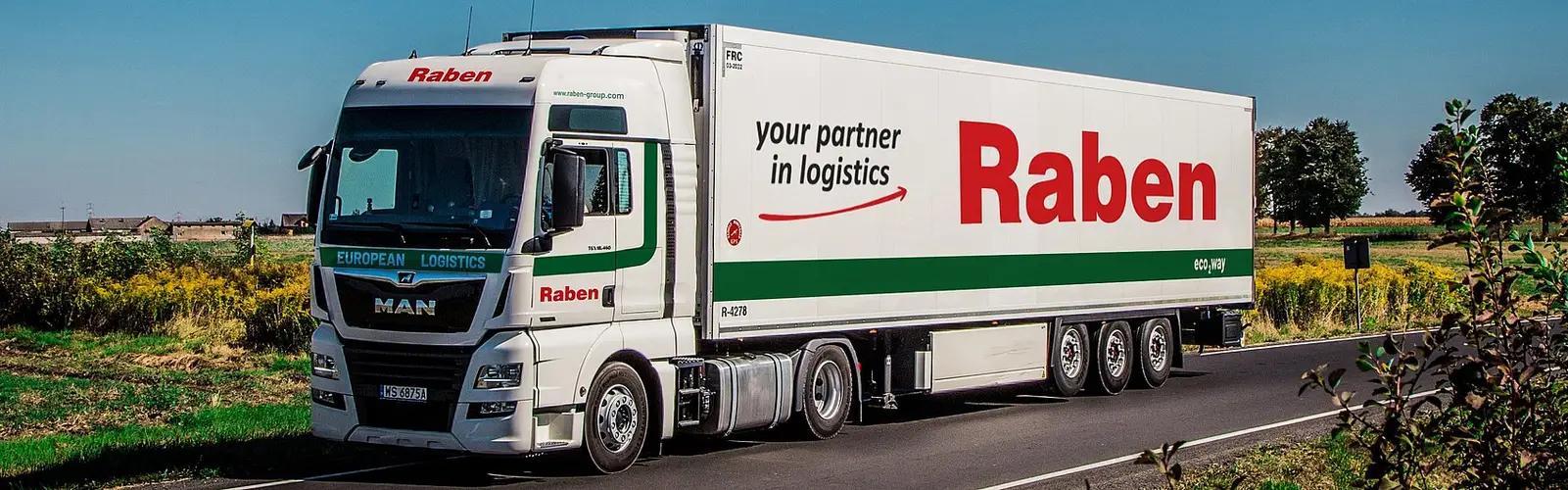 Raben truck on the way to customers.