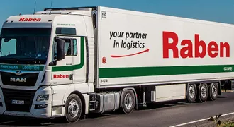 Raben truck on the way to customers.