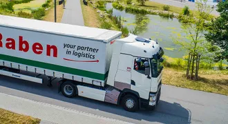 Raben truck transports goods