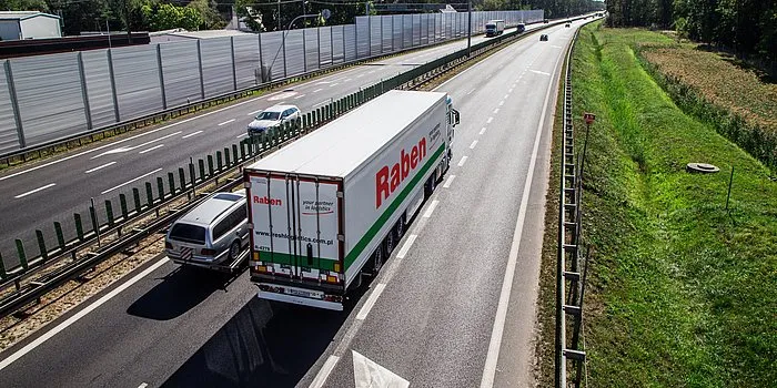 Raben truck on the road 