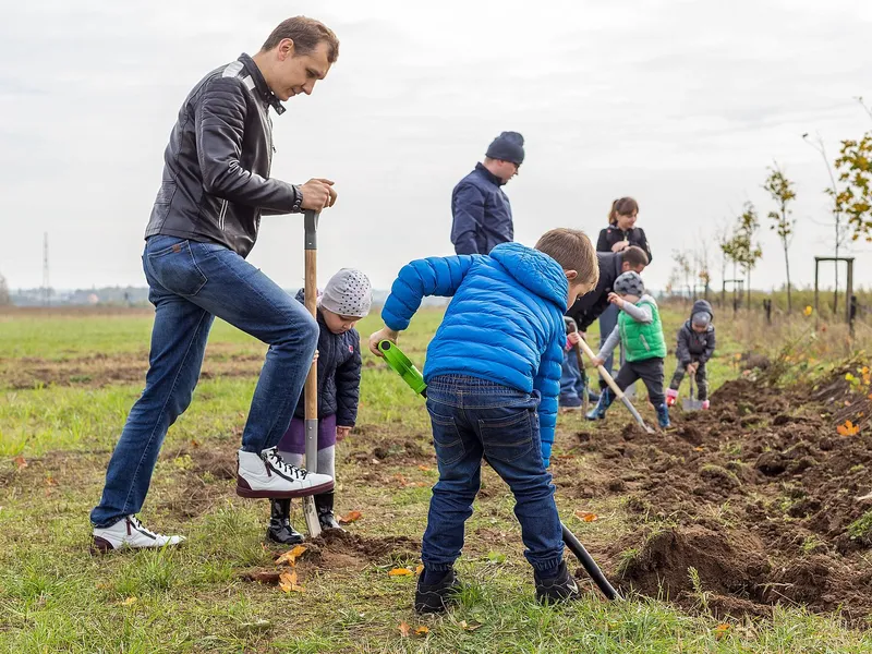 Raben employees in action planting trees