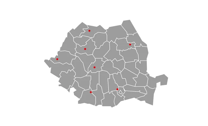 Map of Romania with the Raben deposits