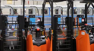 New warehouse handling forklifts