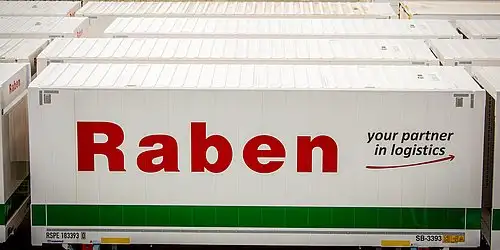 Raben trailer awaiting unloading