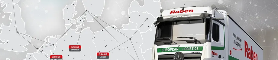 Raben Transport International Mapa Európy so 6 depami Eurohub