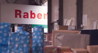 Christmas gifts at Raben's warehouse