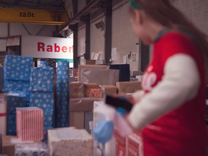 Christmas gifts at Raben's warehouse