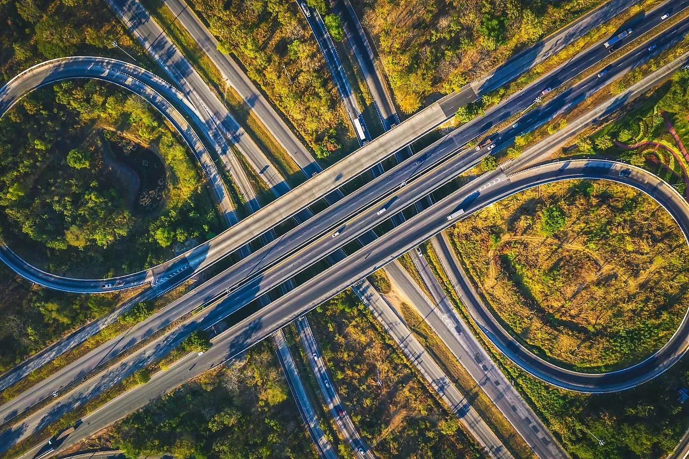Aerial road view