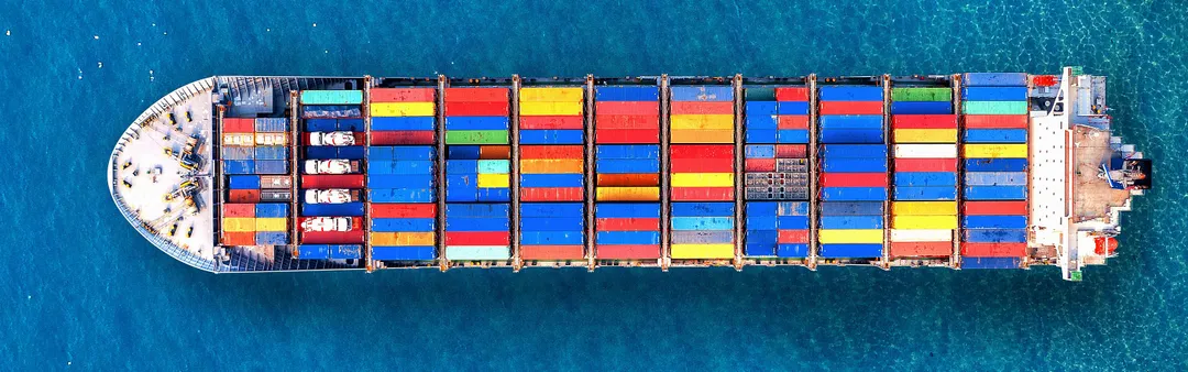 Container cargo ship in sea